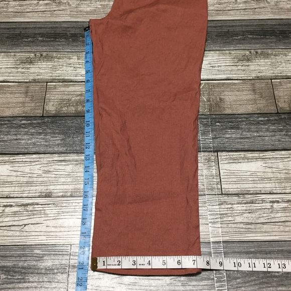 J Jill Linen Stretch Pants Cropped Women’s 2P (Inseam 21) Brown Red Casual - Picture 2 of 10